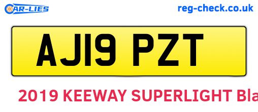 AJ19PZT are the vehicle registration plates.