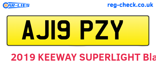 AJ19PZY are the vehicle registration plates.