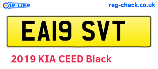 EA19SVT are the vehicle registration plates.