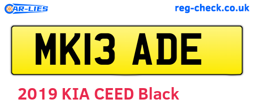 MK13ADE are the vehicle registration plates.