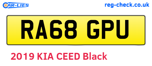 RA68GPU are the vehicle registration plates.