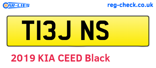 T13JNS are the vehicle registration plates.