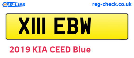 X111EBW are the vehicle registration plates.