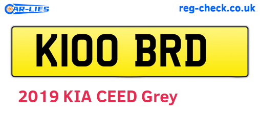 K100BRD are the vehicle registration plates.