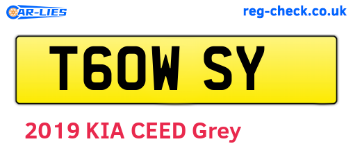 T60WSY are the vehicle registration plates.