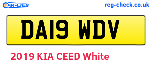 DA19WDV are the vehicle registration plates.