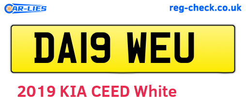 DA19WEU are the vehicle registration plates.