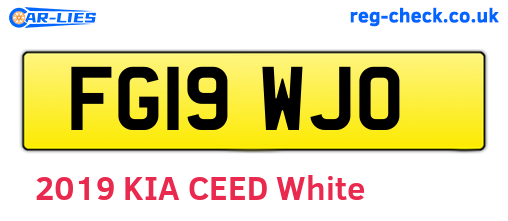FG19WJO are the vehicle registration plates.