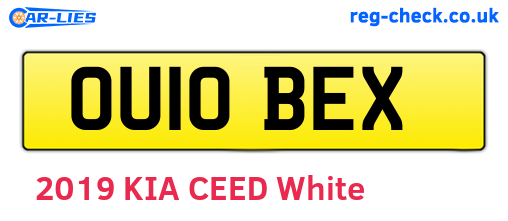 OU10BEX are the vehicle registration plates.