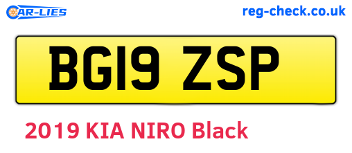 BG19ZSP are the vehicle registration plates.