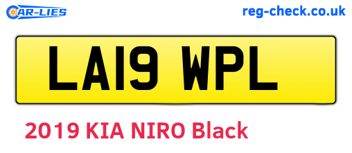 LA19WPL are the vehicle registration plates.