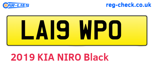 LA19WPO are the vehicle registration plates.