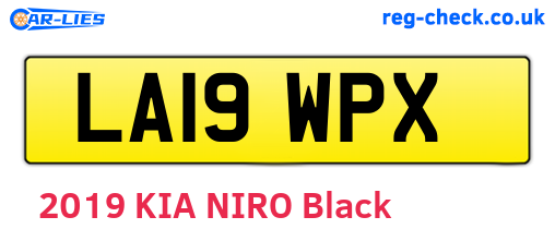 LA19WPX are the vehicle registration plates.