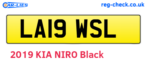 LA19WSL are the vehicle registration plates.