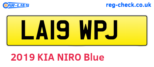 LA19WPJ are the vehicle registration plates.