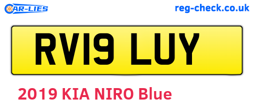 RV19LUY are the vehicle registration plates.