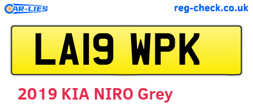 LA19WPK are the vehicle registration plates.