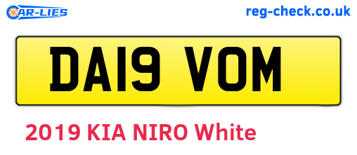 DA19VOM are the vehicle registration plates.