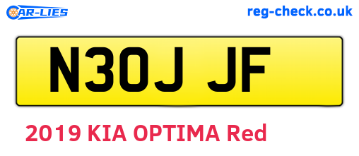 N30JJF are the vehicle registration plates.