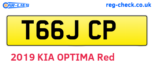 T66JCP are the vehicle registration plates.