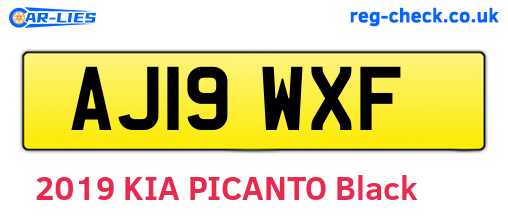 AJ19WXF are the vehicle registration plates.