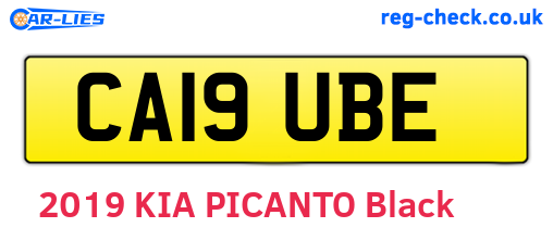 CA19UBE are the vehicle registration plates.