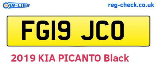 FG19JCO are the vehicle registration plates.