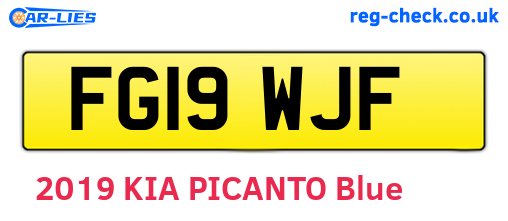 FG19WJF are the vehicle registration plates.