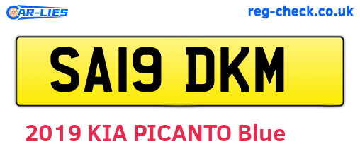 SA19DKM are the vehicle registration plates.