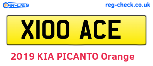 X100ACE are the vehicle registration plates.