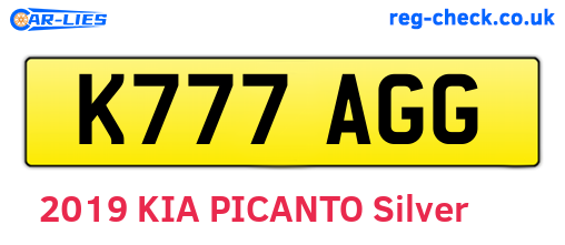 K777AGG are the vehicle registration plates.