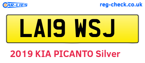 LA19WSJ are the vehicle registration plates.