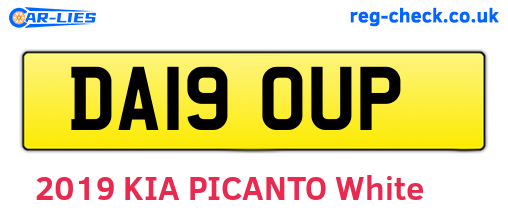 DA19OUP are the vehicle registration plates.