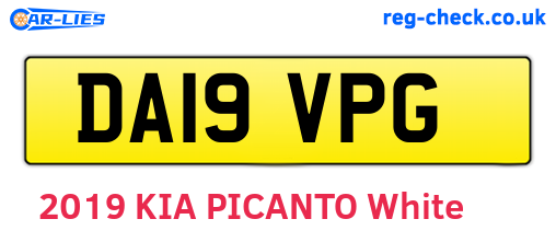 DA19VPG are the vehicle registration plates.