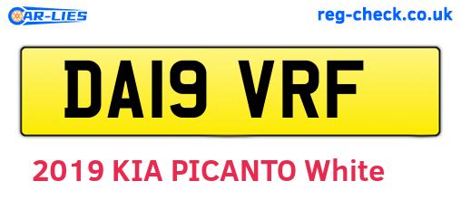 DA19VRF are the vehicle registration plates.