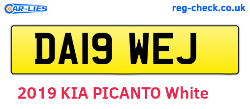 DA19WEJ are the vehicle registration plates.