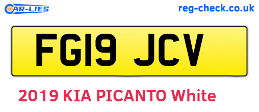 FG19JCV are the vehicle registration plates.