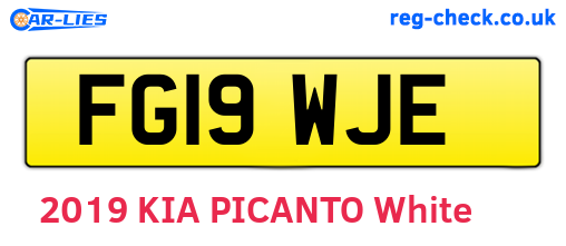 FG19WJE are the vehicle registration plates.