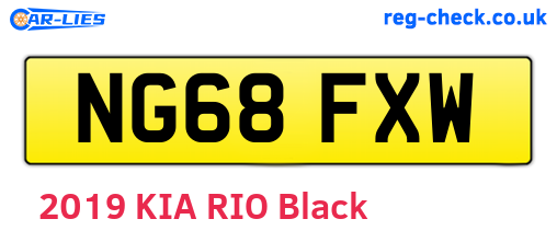 NG68FXW are the vehicle registration plates.