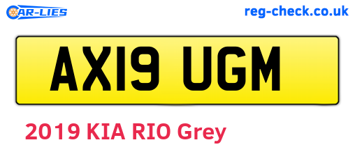 AX19UGM are the vehicle registration plates.
