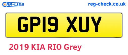 GP19XUY are the vehicle registration plates.