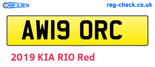 AW19ORC are the vehicle registration plates.