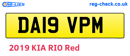 DA19VPM are the vehicle registration plates.