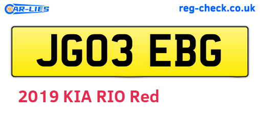 JG03EBG are the vehicle registration plates.