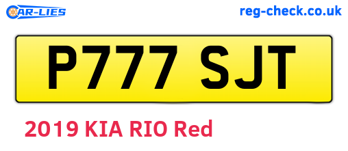 P777SJT are the vehicle registration plates.