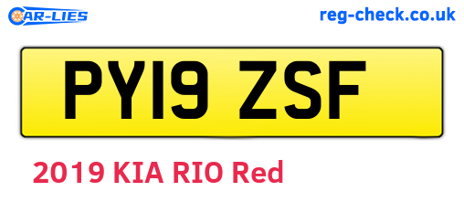 PY19ZSF are the vehicle registration plates.