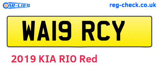 WA19RCY are the vehicle registration plates.