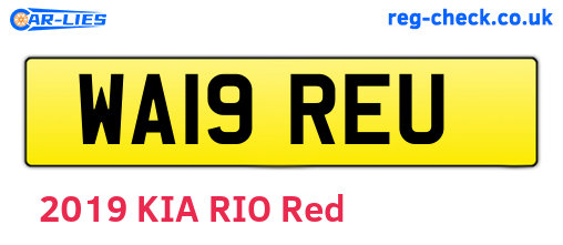 WA19REU are the vehicle registration plates.