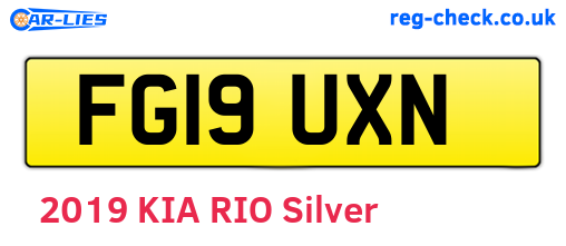 FG19UXN are the vehicle registration plates.
