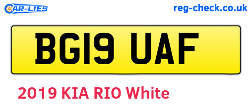 BG19UAF are the vehicle registration plates.